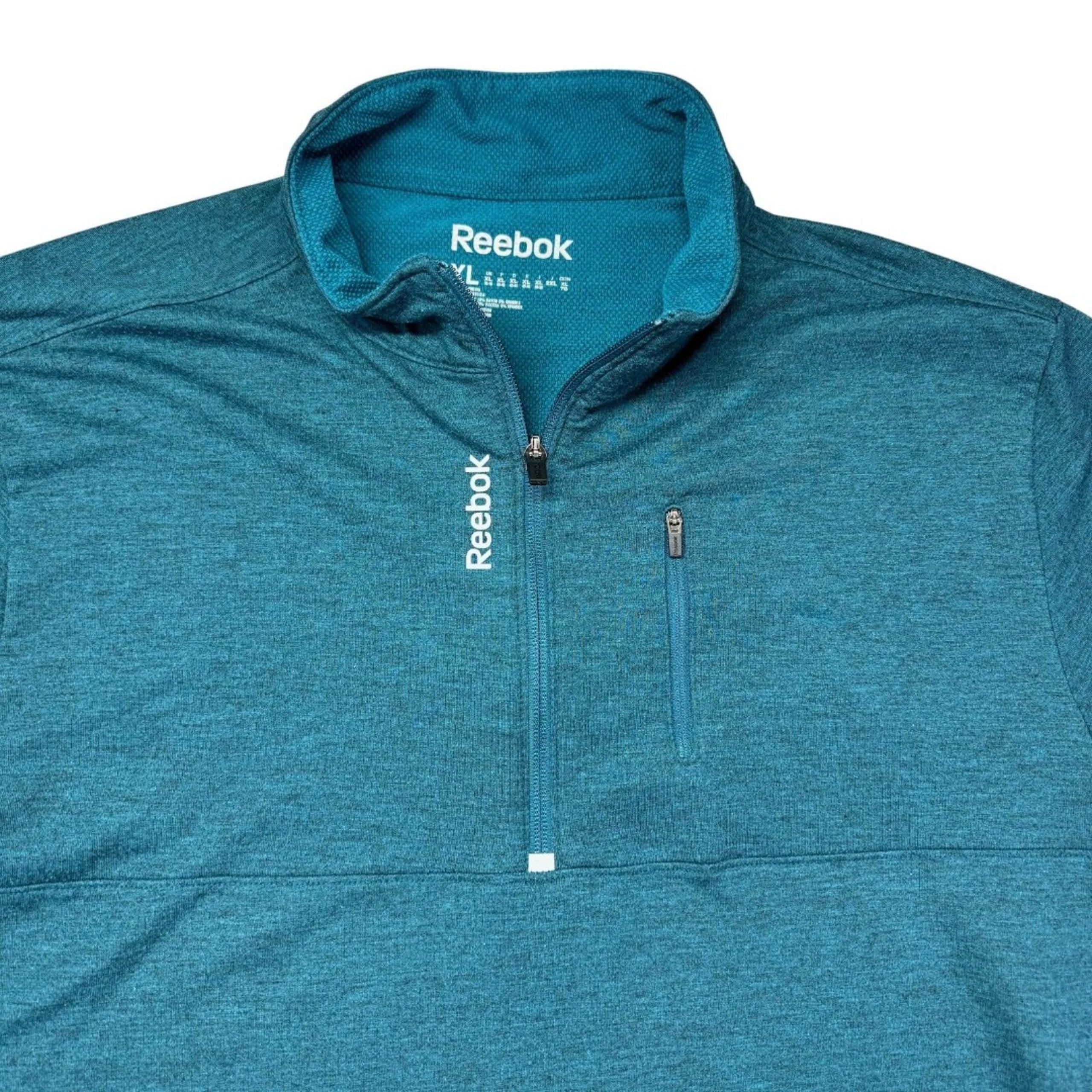 Reebok Sweatshirt Men's Extra Large Blue 1/4 Zip Preppy Long Sleeve Outdoor Golf