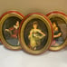 Vintage Florentine Italy Norleans Italian Set 3 Wall Art Hanging Pictures Oval