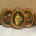 Vintage Florentine Italy Norleans Italian Set 3 Wall Art Hanging Pictures Oval