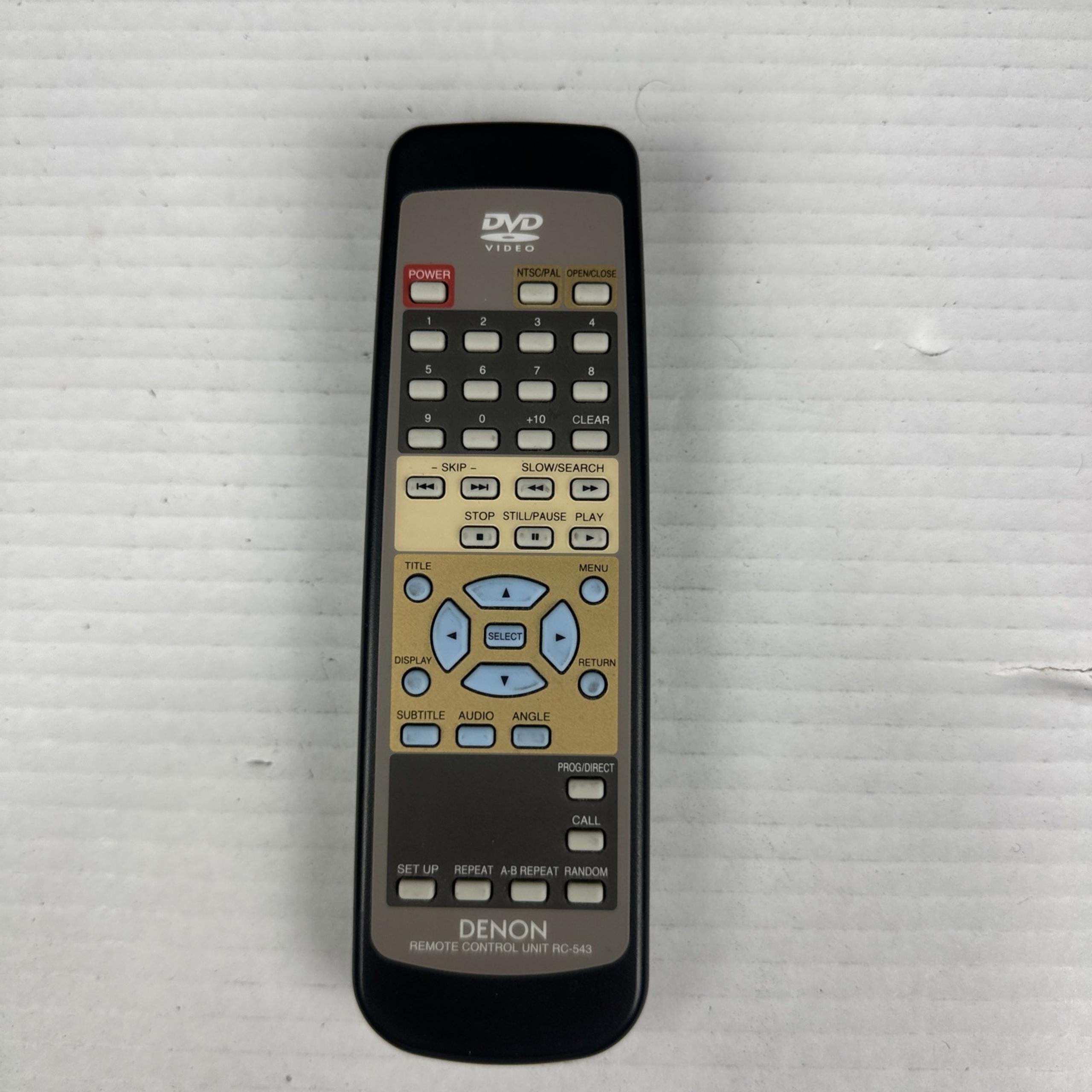 DENON RC-543 DVD PLAYER REMOTE CONTOL DVD-1500 DVD-1000 MINT ORIGINAL TESTED