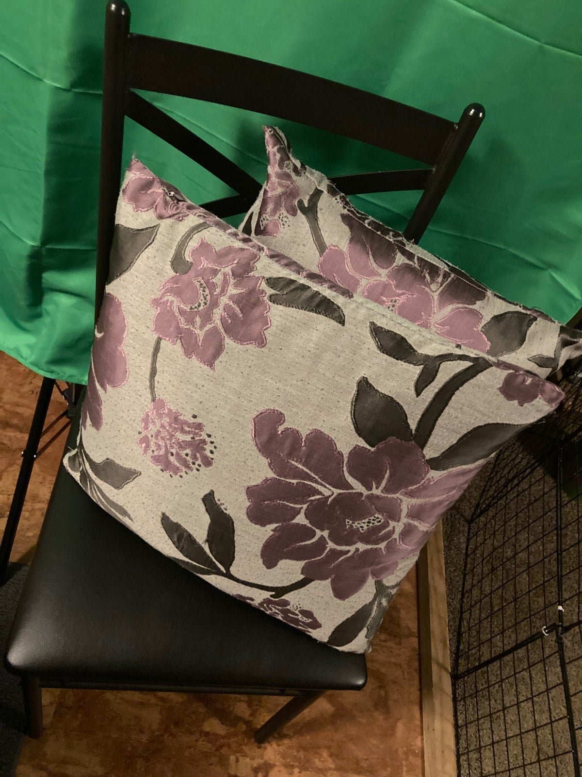 Raymour and flanagan feathered down pillows purple grey floral(see Description)