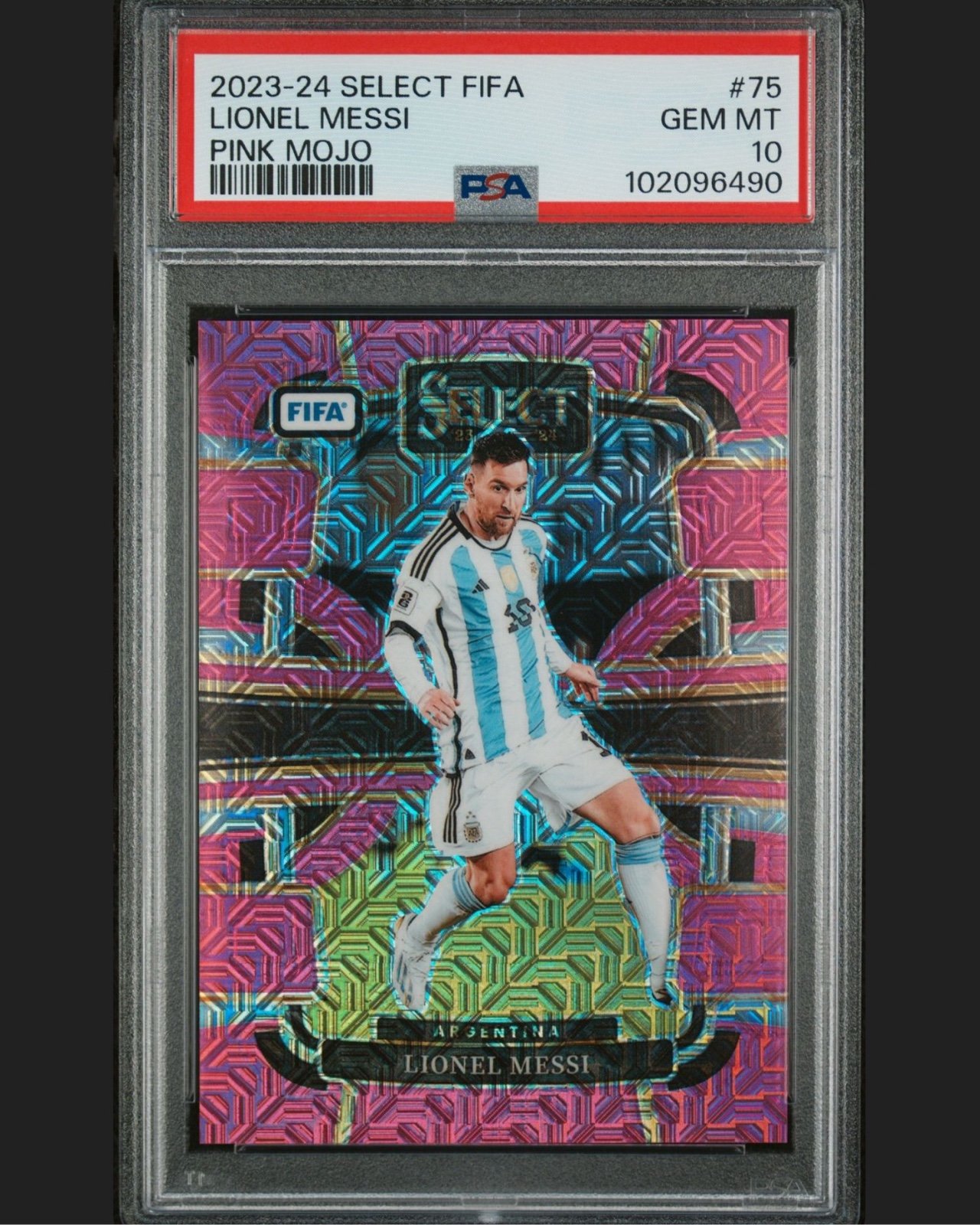 2023-24 Select FIFA Lionel Messi Pink Mojo /199 PSA10