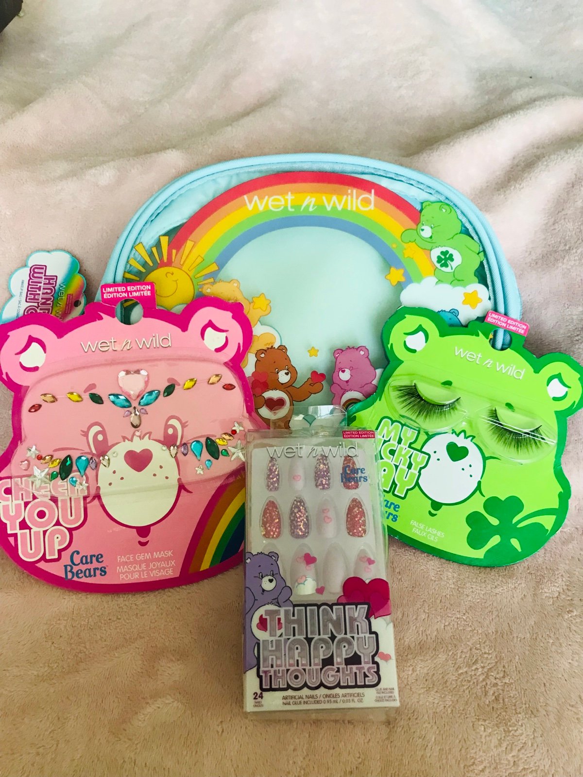 Wet n Wild Care Bears Cosmetic Bag and Accessories all LIMITED EDITION!!!
