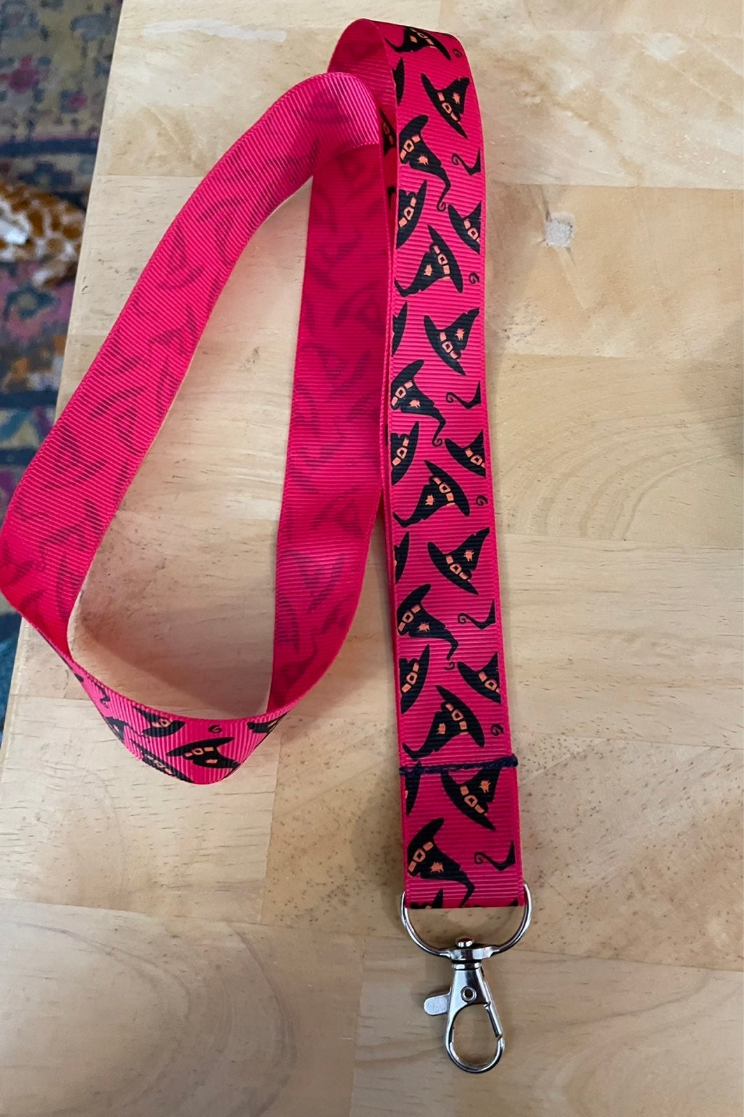 online sale Handmade Pink Witch Halloween Lanyard Vintage & collectibles online sale Handmade Pink Witch Halloween Lanyard Vintage & collectibles