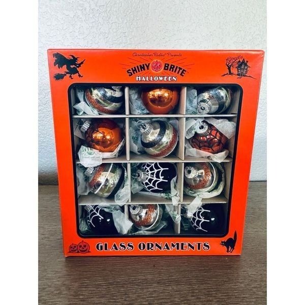 Christopher Radko Shiny Brite Halloween Glass Ball Ornaments 12-ct