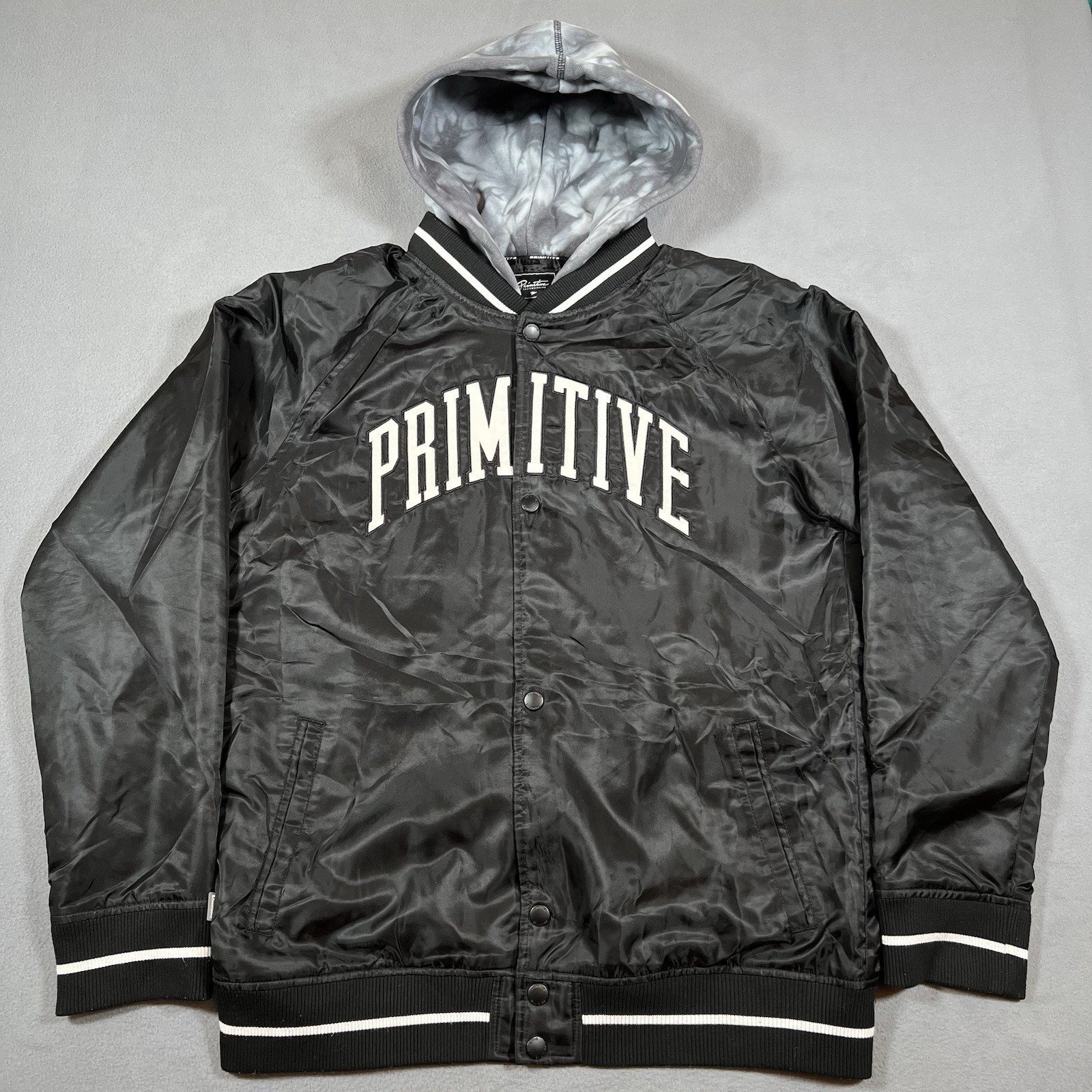 Primitive Varsity Jacket Collegiate Two Fer Mens L Black Tie Dye Hoodie Skater