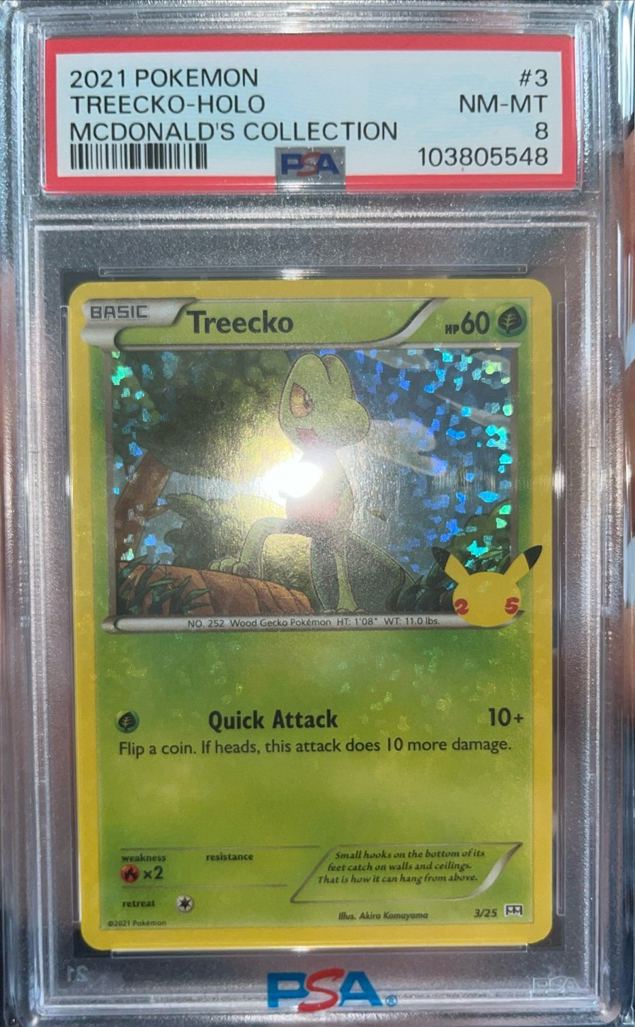 Treecko 003/025 McDonald's 2021 PSA 8 Graded