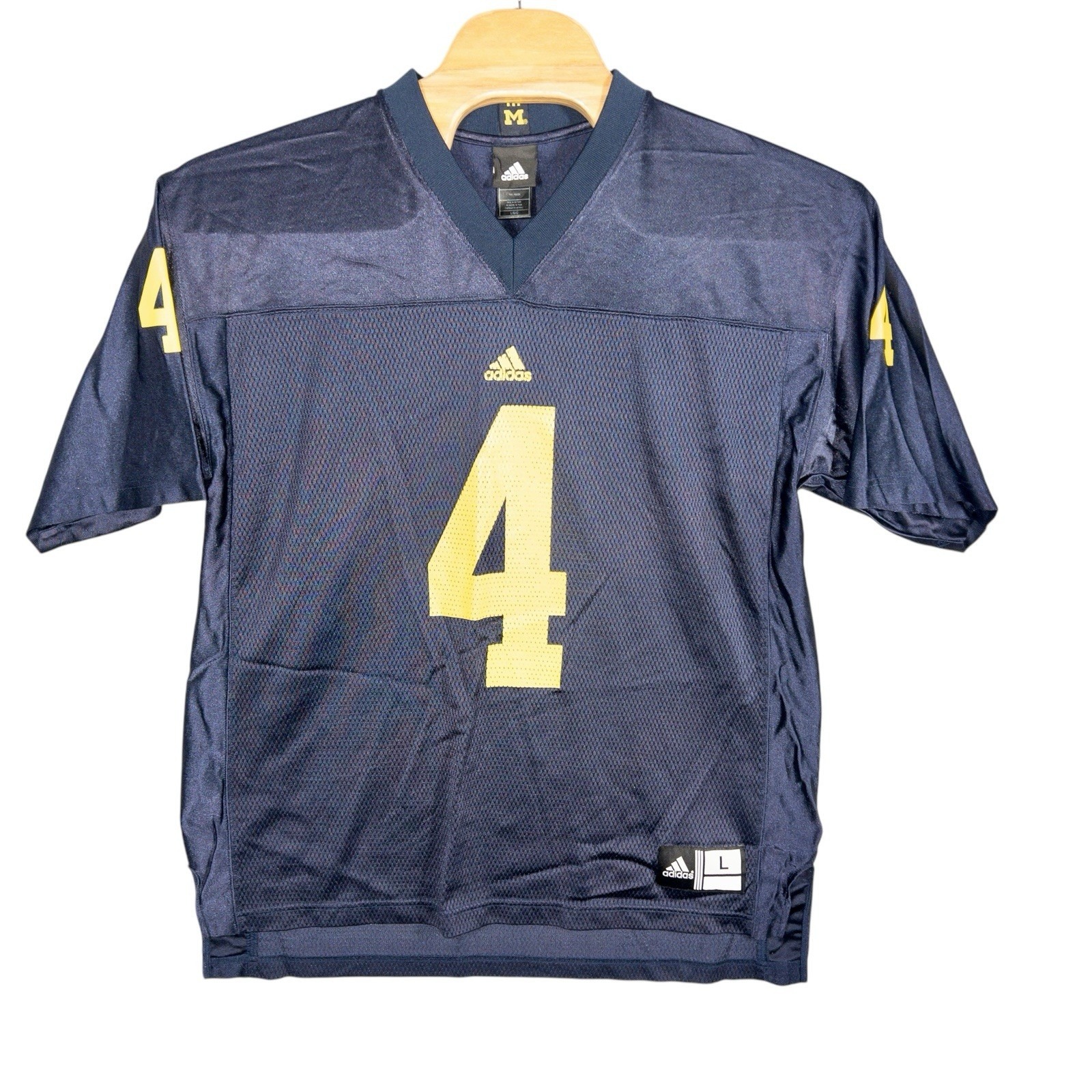 Adidas Michigan Wolverines #4 Navy Blue Football Jersey Mens Large