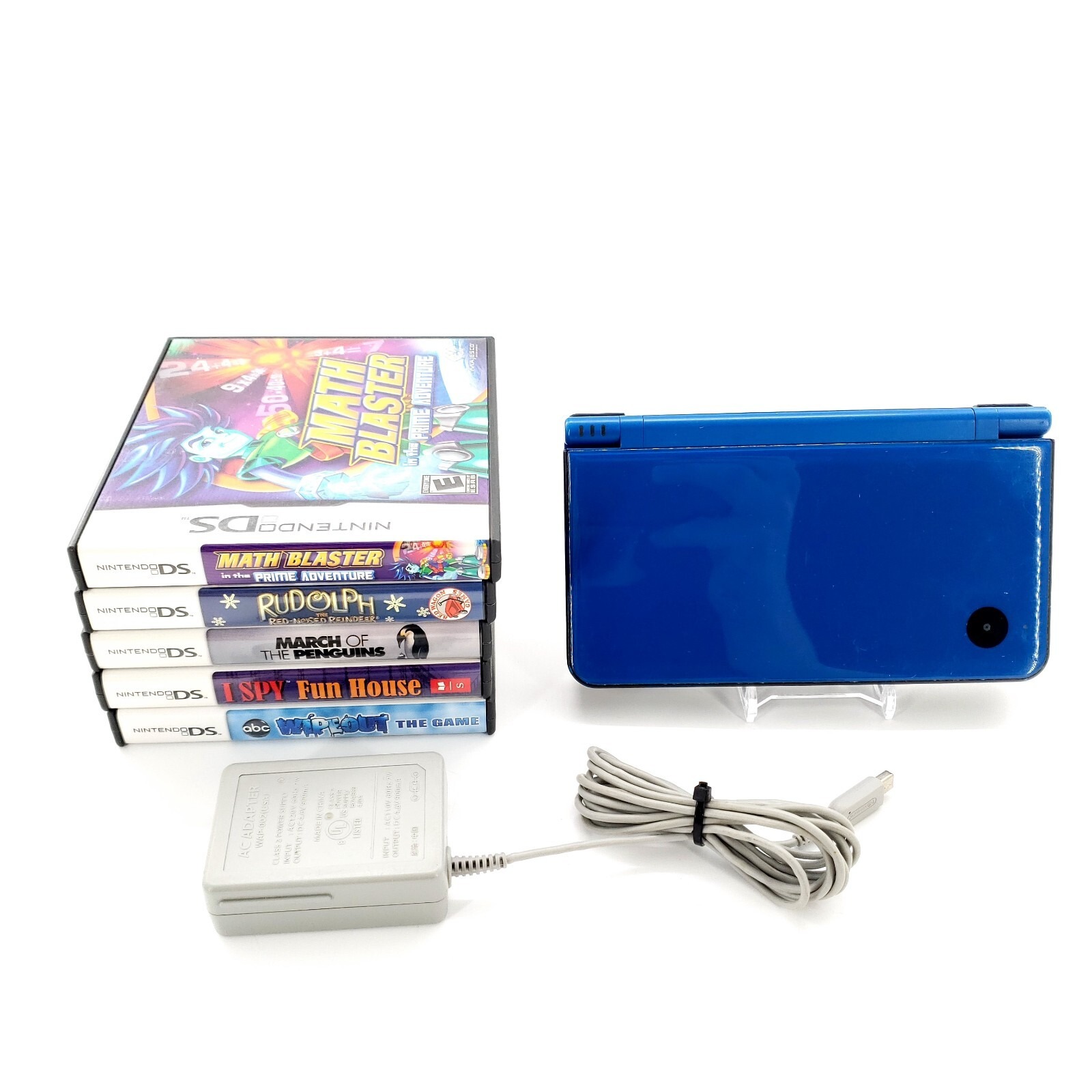 Nintendo DSi XL Handheld System Midnight Blue Handheld Bundle w/ 5 Games Charger