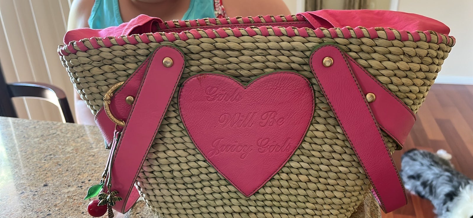Vintage and Rare Y2K Juicy Girls Will be Juicy Girls Wicker Basket Bag