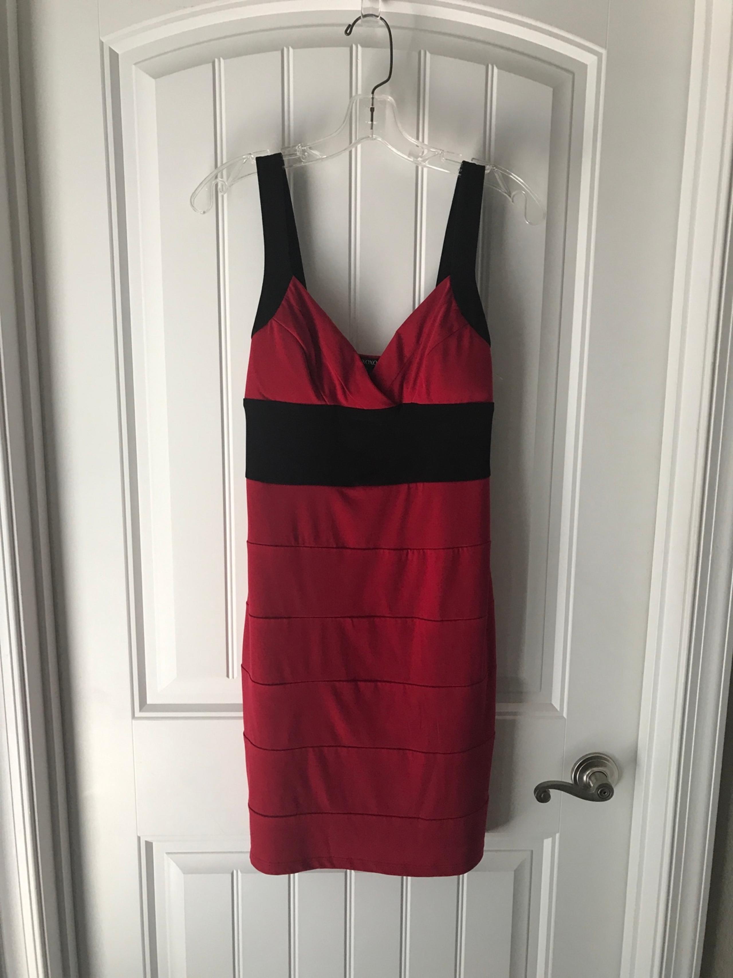 Red dress with black trim XOXO