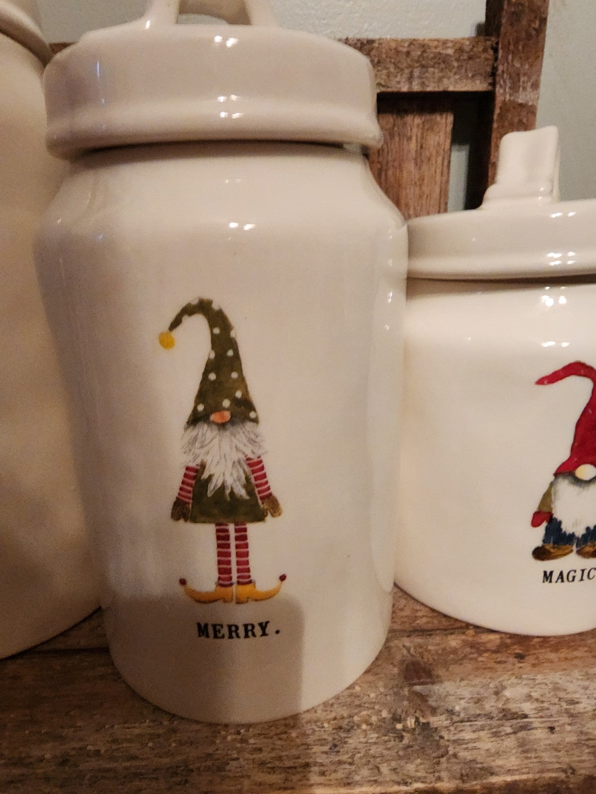 Rae Dunn OG christmas shops Gnome Canisters set of 3