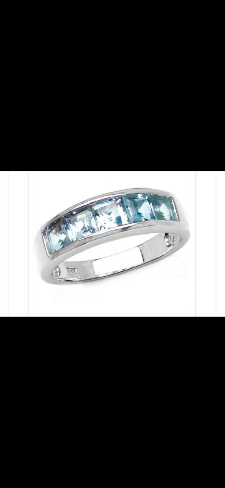 Sterling silver blue topaz ring