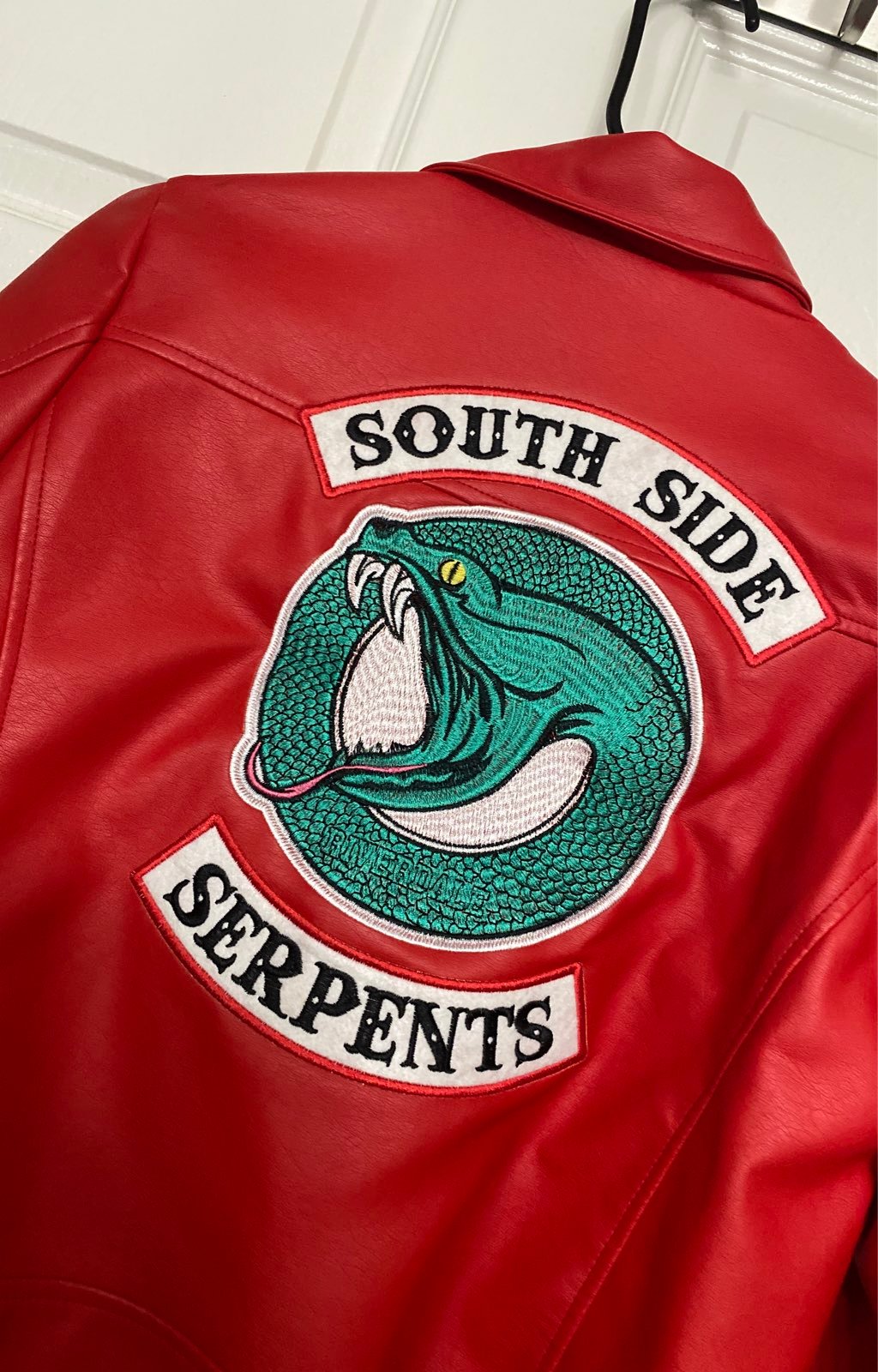 Riverdale South Side Serpents Red Faux Leather Jacke