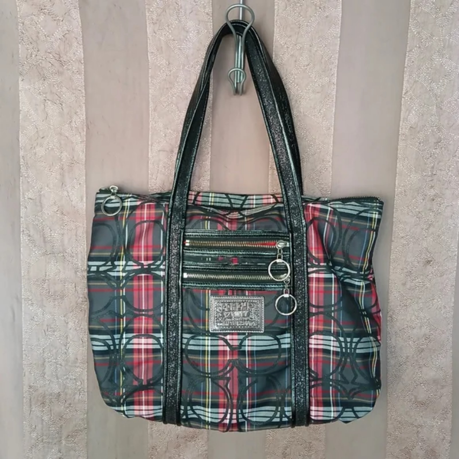 Coach Women's Shoulder Bag POPPY PLAID Y2K Retro