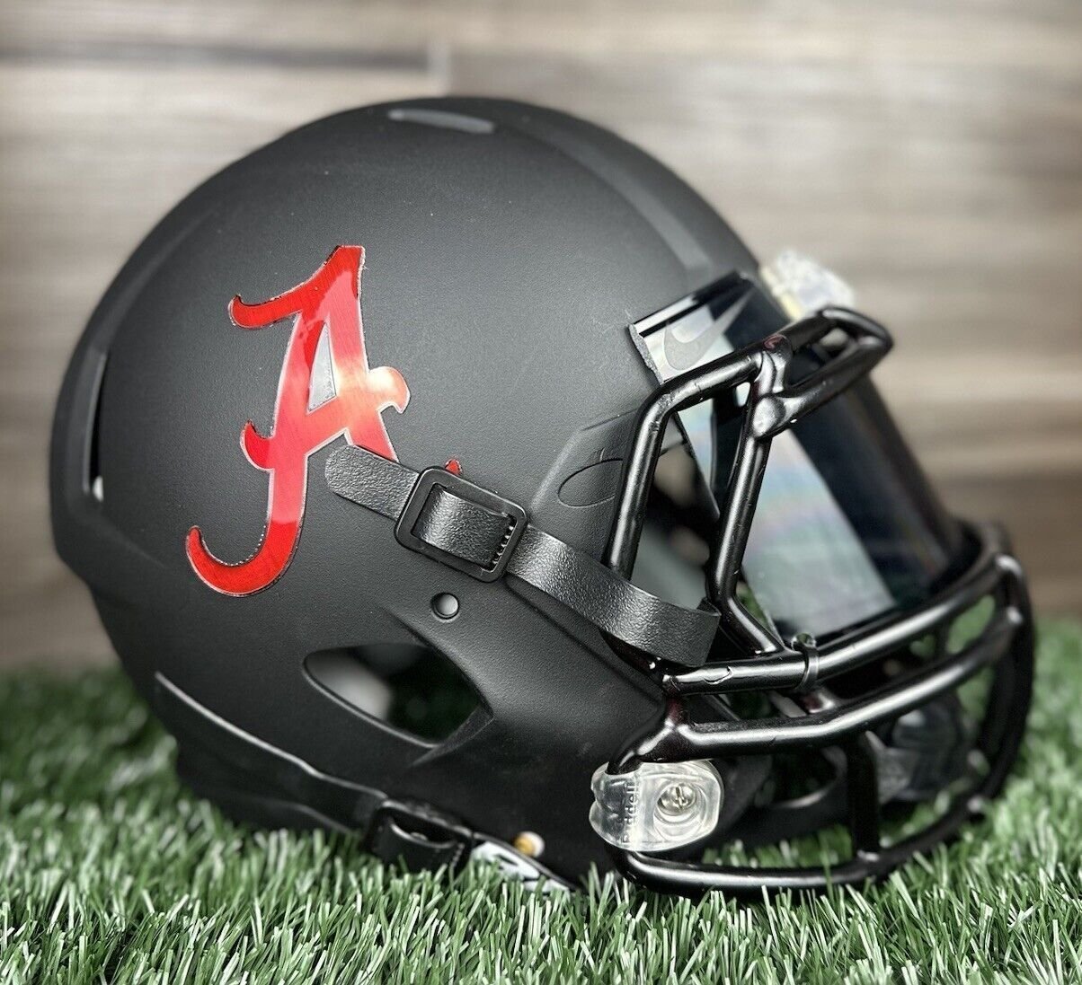 Alabama Crimson Tide Football Helmet Full Size Speed Adult Black Out Custom