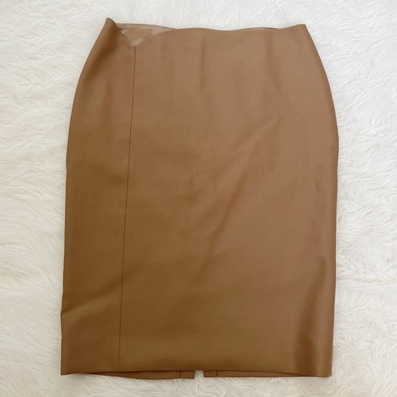 VERSACE 100% wool tan pencil skirt Size 42