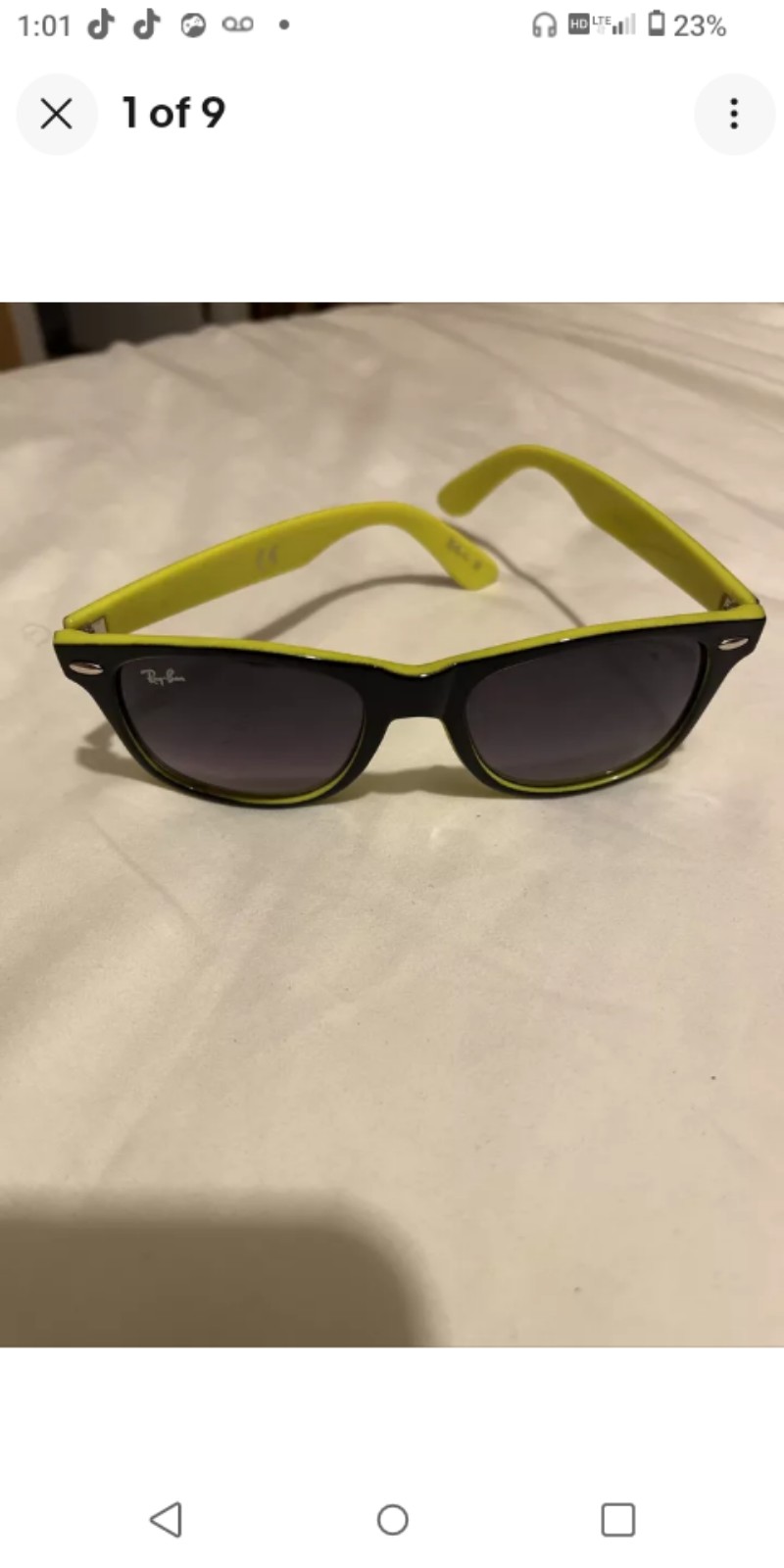 Rare!! Ray-Ban Wayfarer ll black & yellow