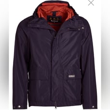 Barbour Mens Jacket Blue 2XL Foxtrot Hooded Raincoat Waterproof Outdoor Casual