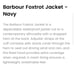 Barbour Mens Jacket Blue 2XL Foxtrot Hooded Raincoat Waterproof Outdoor Casual