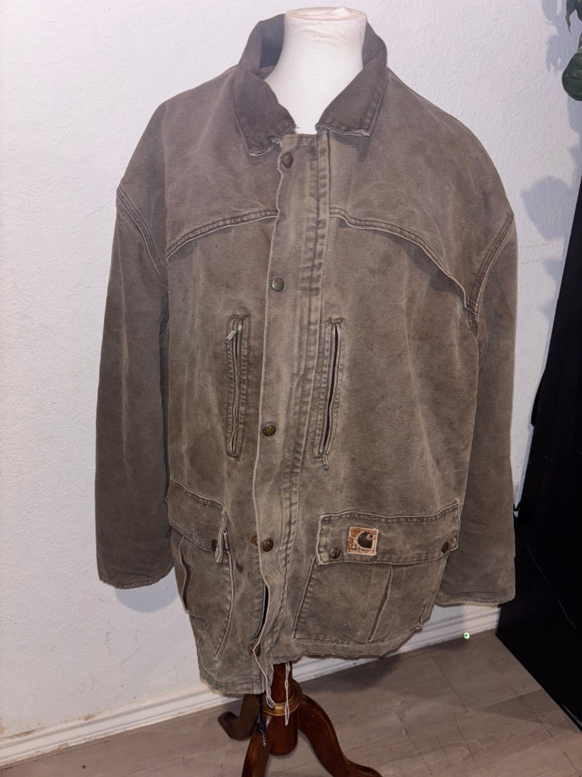 VTG 90s Carhartt Blanket Lined Barn Jacket Distressed Mens Size 2x Brown C10CHT