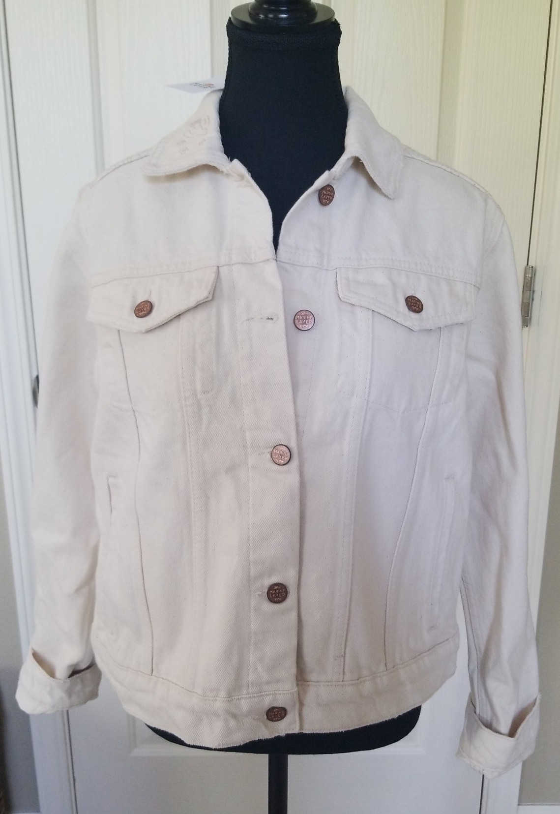 NEW Marine Layer Embroidered Jean Jacket (L)