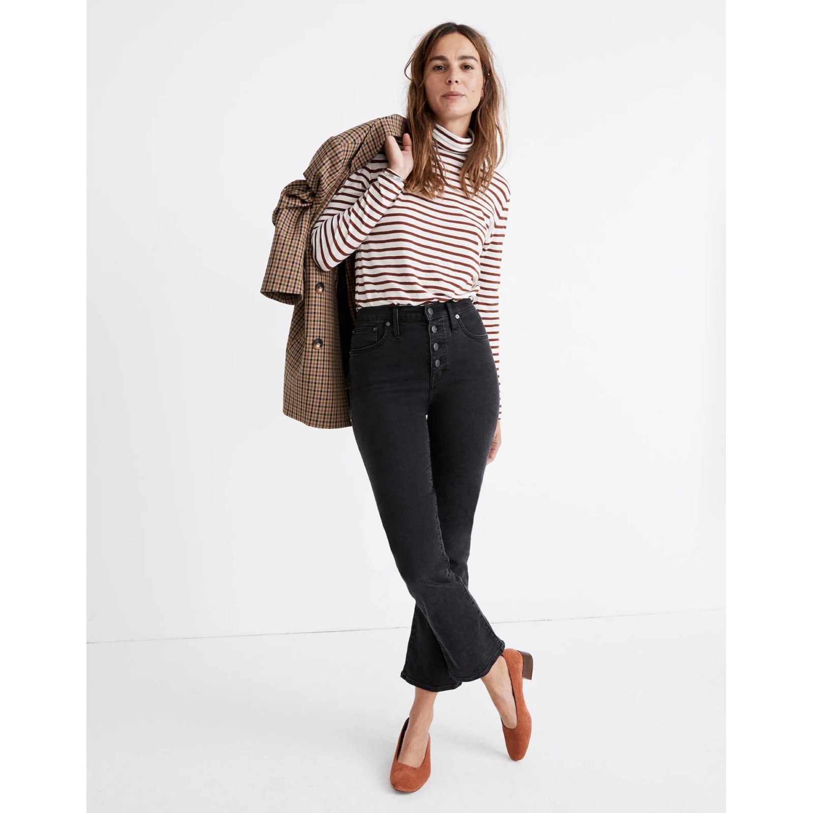 Madewell Cali Demi-Boot Jeans in Bellspring Wash with Button-Front