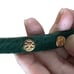 Tory Burch wrap gold tone and green fur bracelet