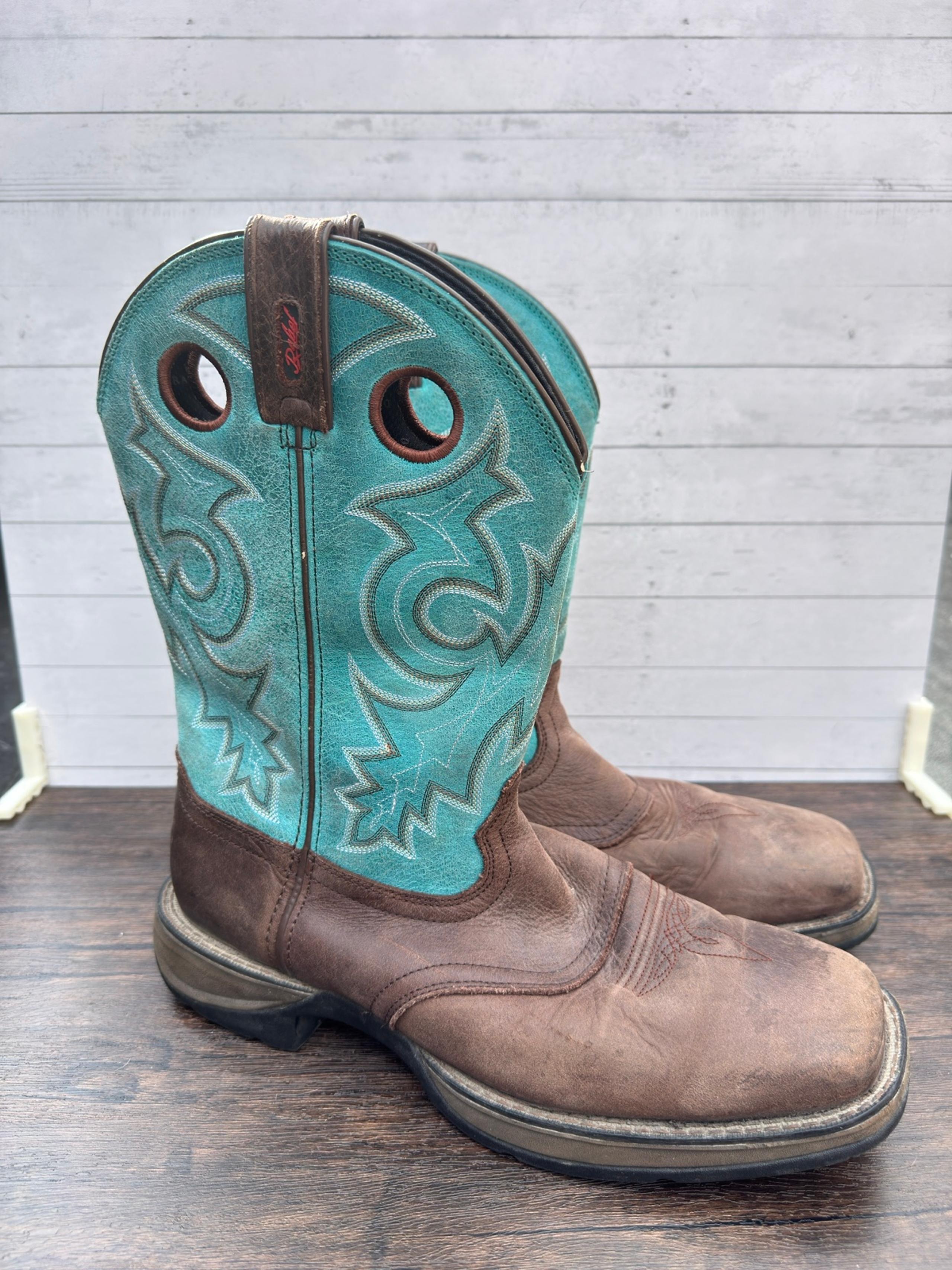 Rebel™ by Durango® 12” Pull-On Western Brown/Blue Boot Men 11M