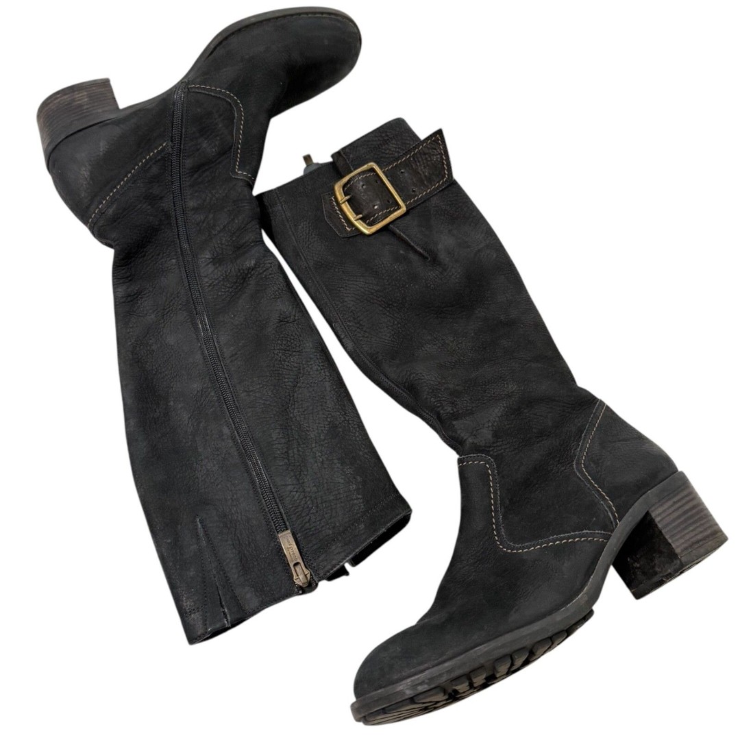 PAUL GREEN Munchen Sz 7.5 Optimist Tall Buckled Boots Black 379 Made Austria