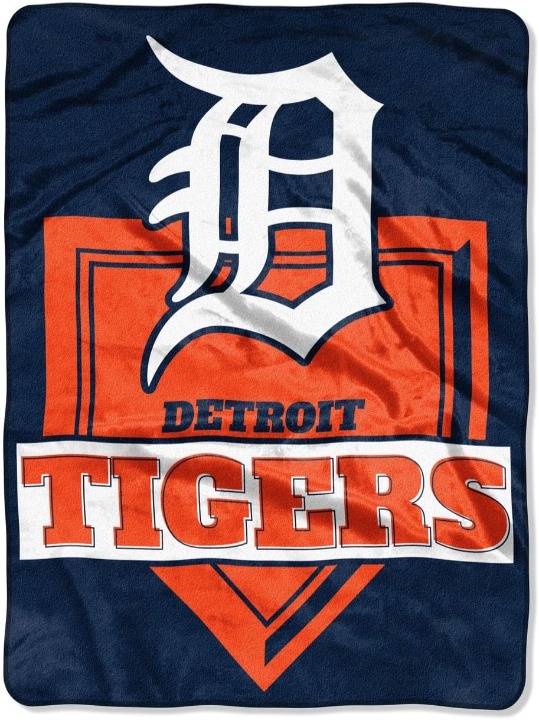 Detroit Tigers Home Plate Raschel Throw Blanket 60 x80