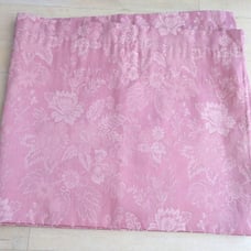 Vintage Blouson Valance Pink Brocade Floral Cottage Kitchen Café Curtain Window