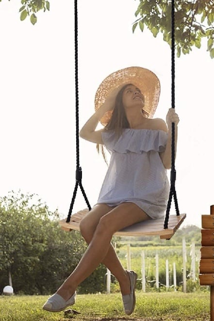 Waterproof Wood Swing Seat for Adult or Child