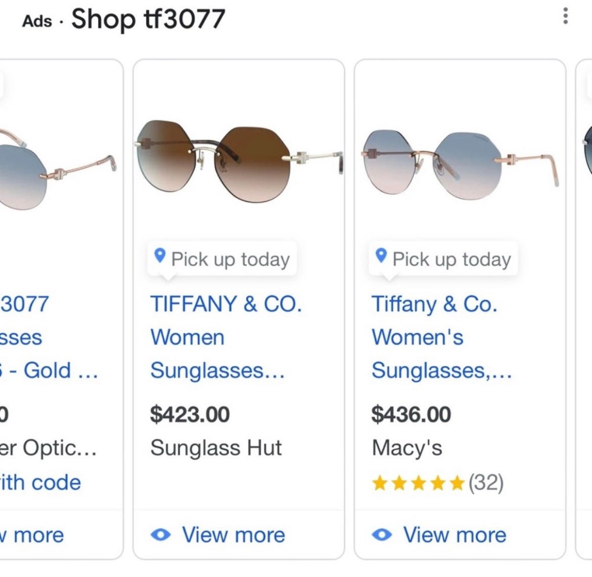 Tiffany & Co. Rubedo TF3077 Sunglasses