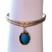 Oval Sleeping Beauty Dangling Charm Handcrafted Cuff Bracelet Adjustable Size