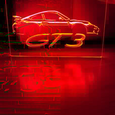 PORSCHE GT3 LED NEON RED LIGHT SIGN 8x12