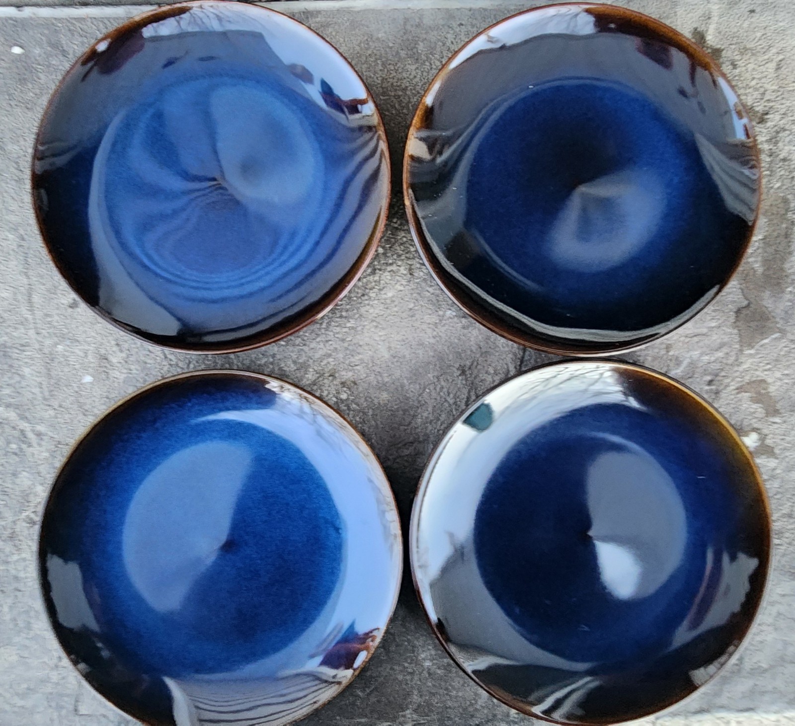 4 Gorgeous Dwell Six Cobalt Blue Ceramic Salad Plates. 8