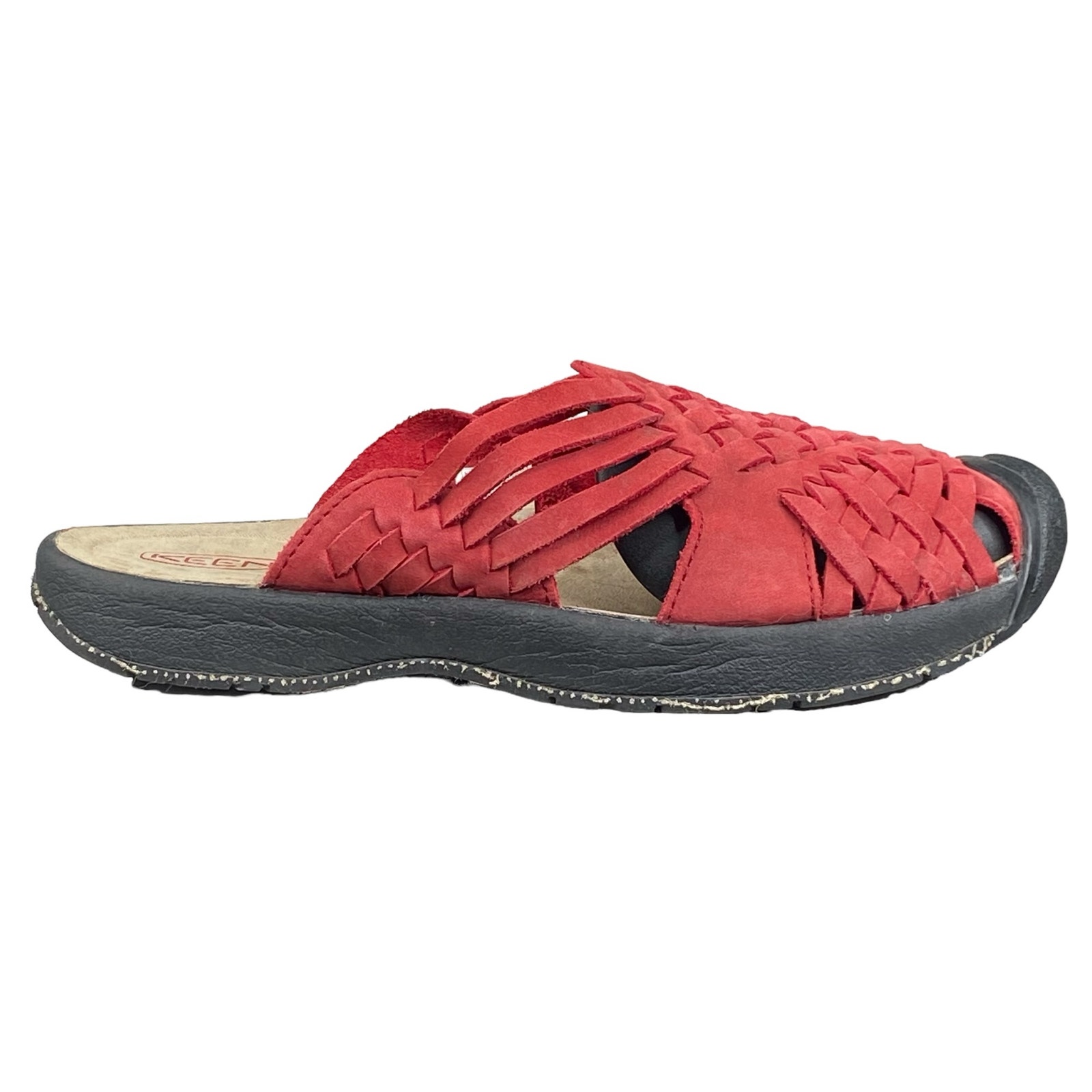 Keen Women’s Isabella Huarache Red Weave Slip On Sandal Size US 8