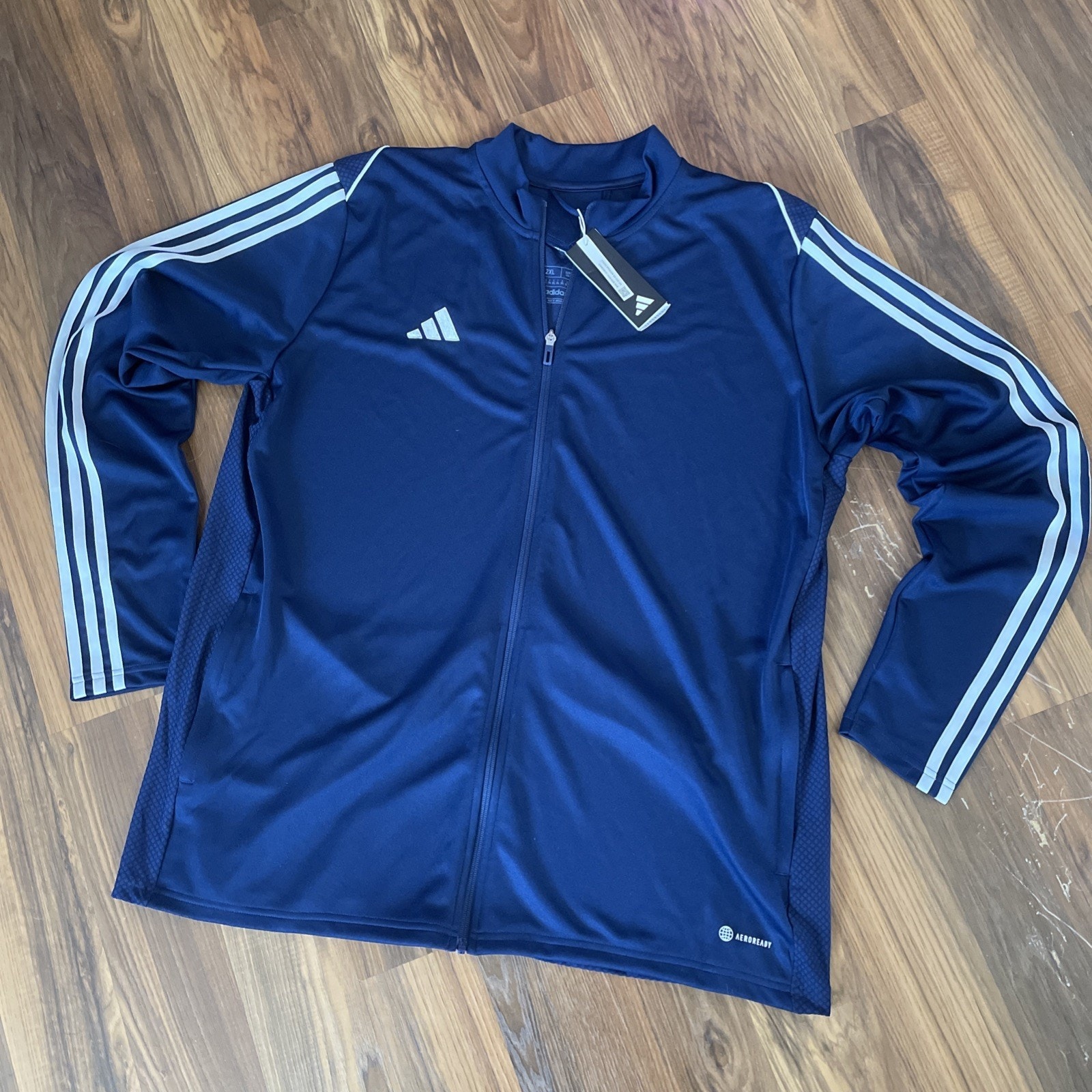 NWT Adidas Aeroready Men’s 2XL Full Zip Long Sleeve Training Jacket Slim Fit