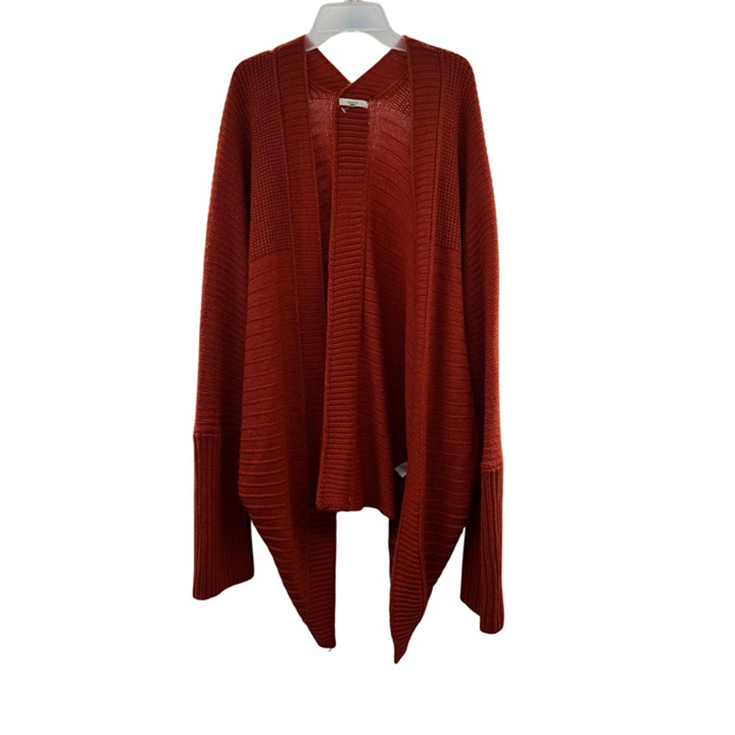 Easel Women's Knit Open Front Cardigan Burnt Orange Size M/L Long Sleeve