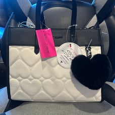 Betsey Johnson XOBecca embossed heart tote bag