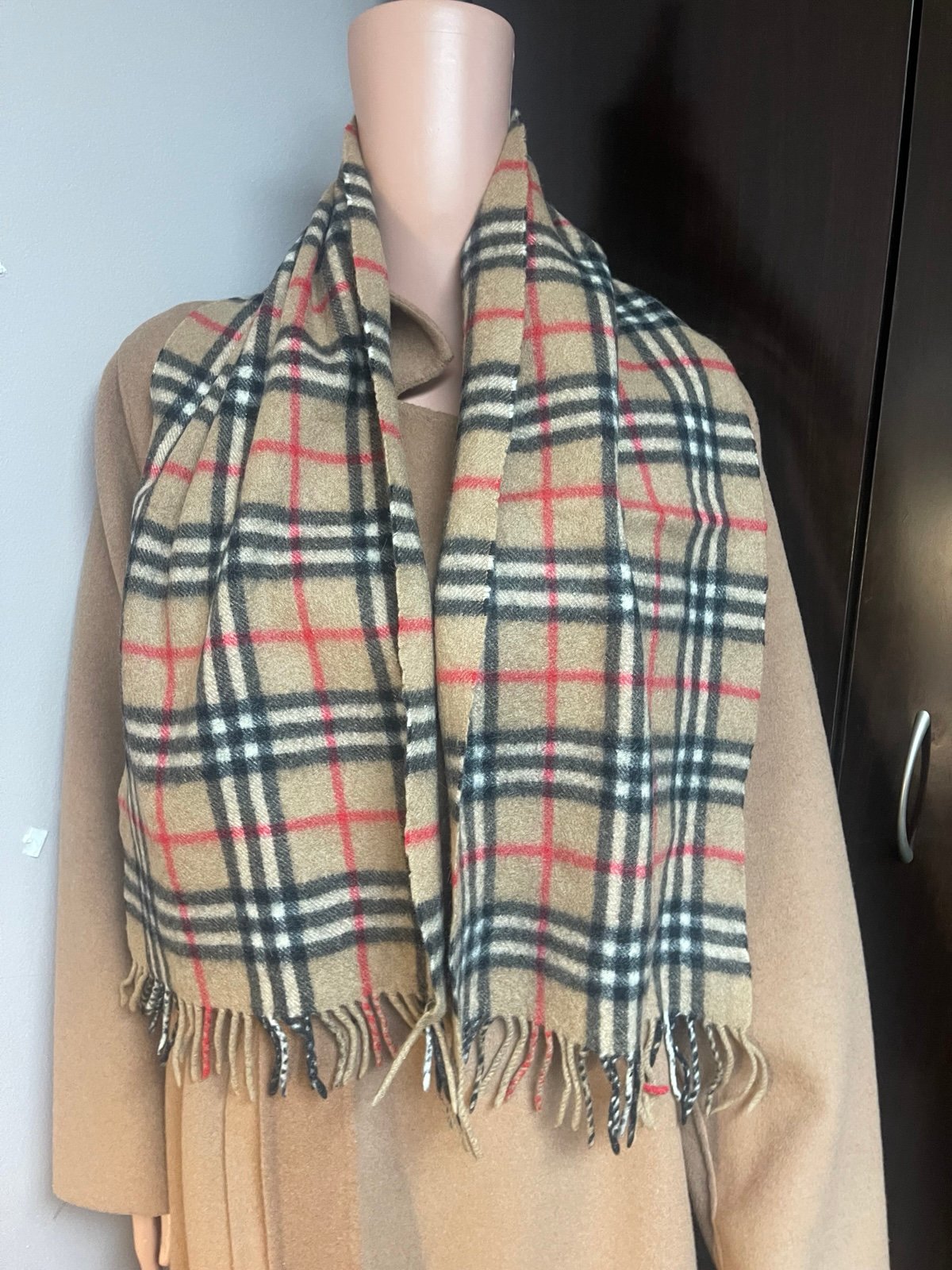 Authentic Burberrys vintage nova check cashmere scarf