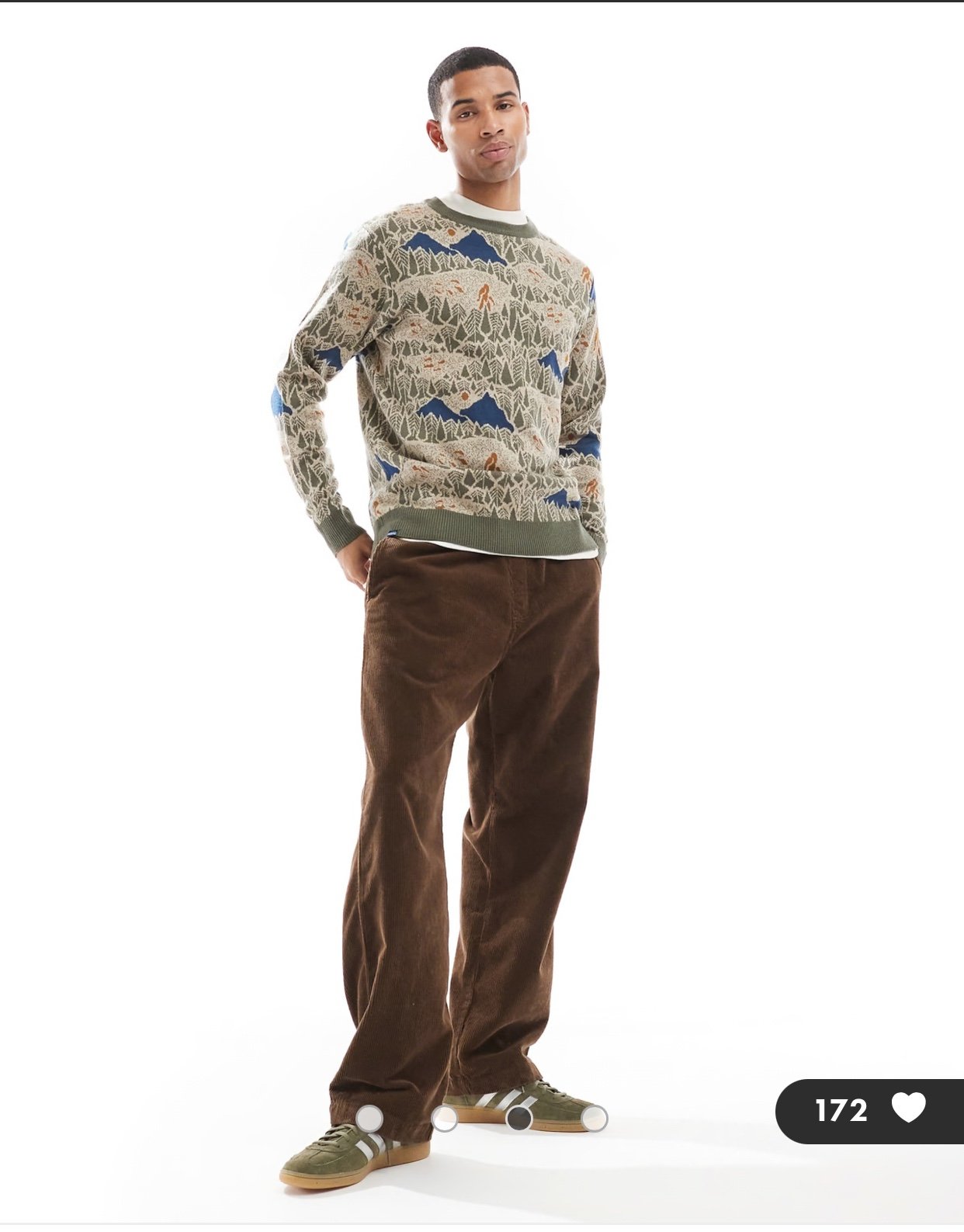 KAVU Men’s Highline Sweater in Sasquatch Hike Print Size XL