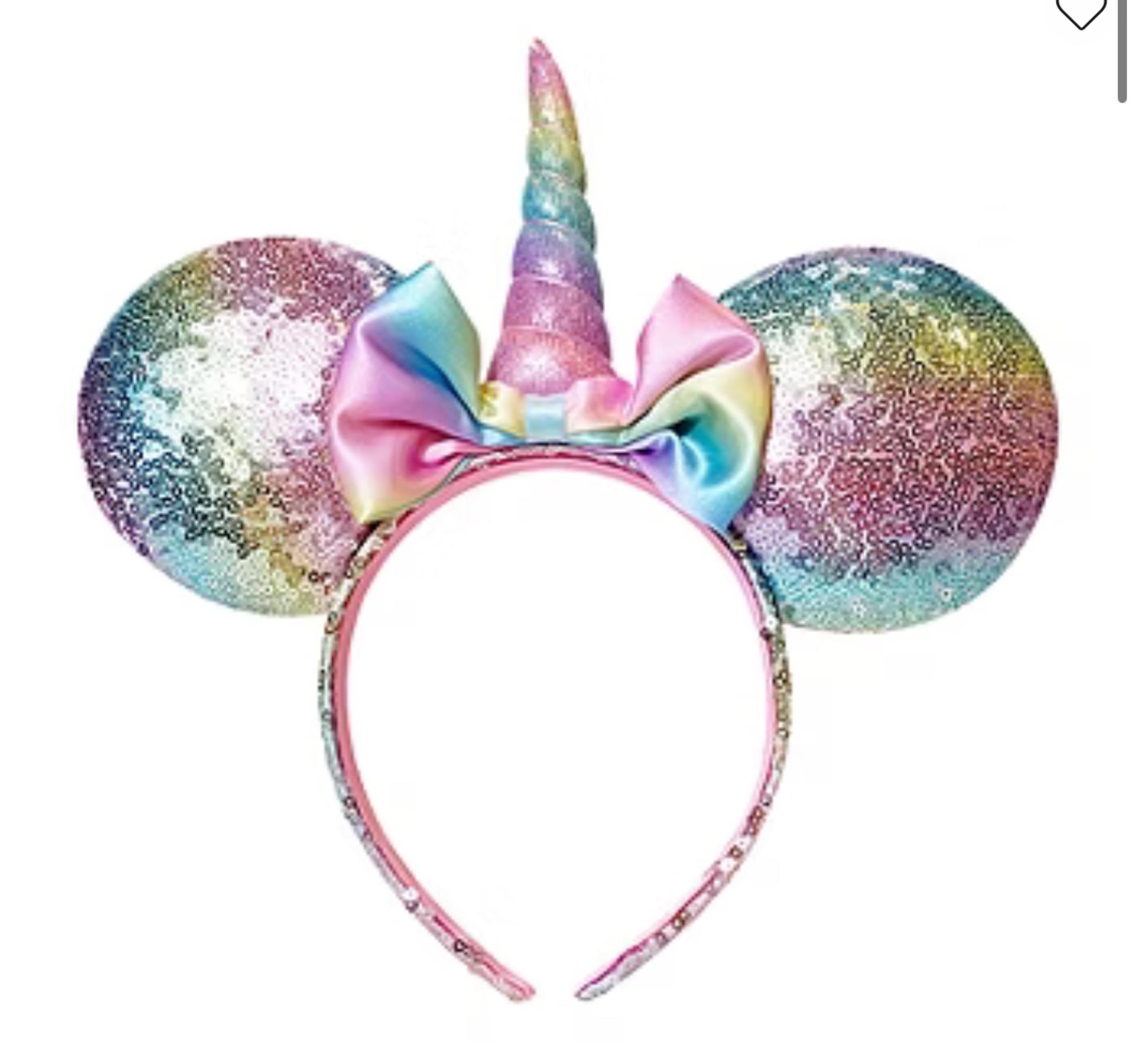 Disney Collection Girls Unicorn Rainbow Minnie Mouse Ears Headband NWT