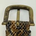 Berge Genuine Leather Snake Skin Belt Brown/Black Made in Italy Size S