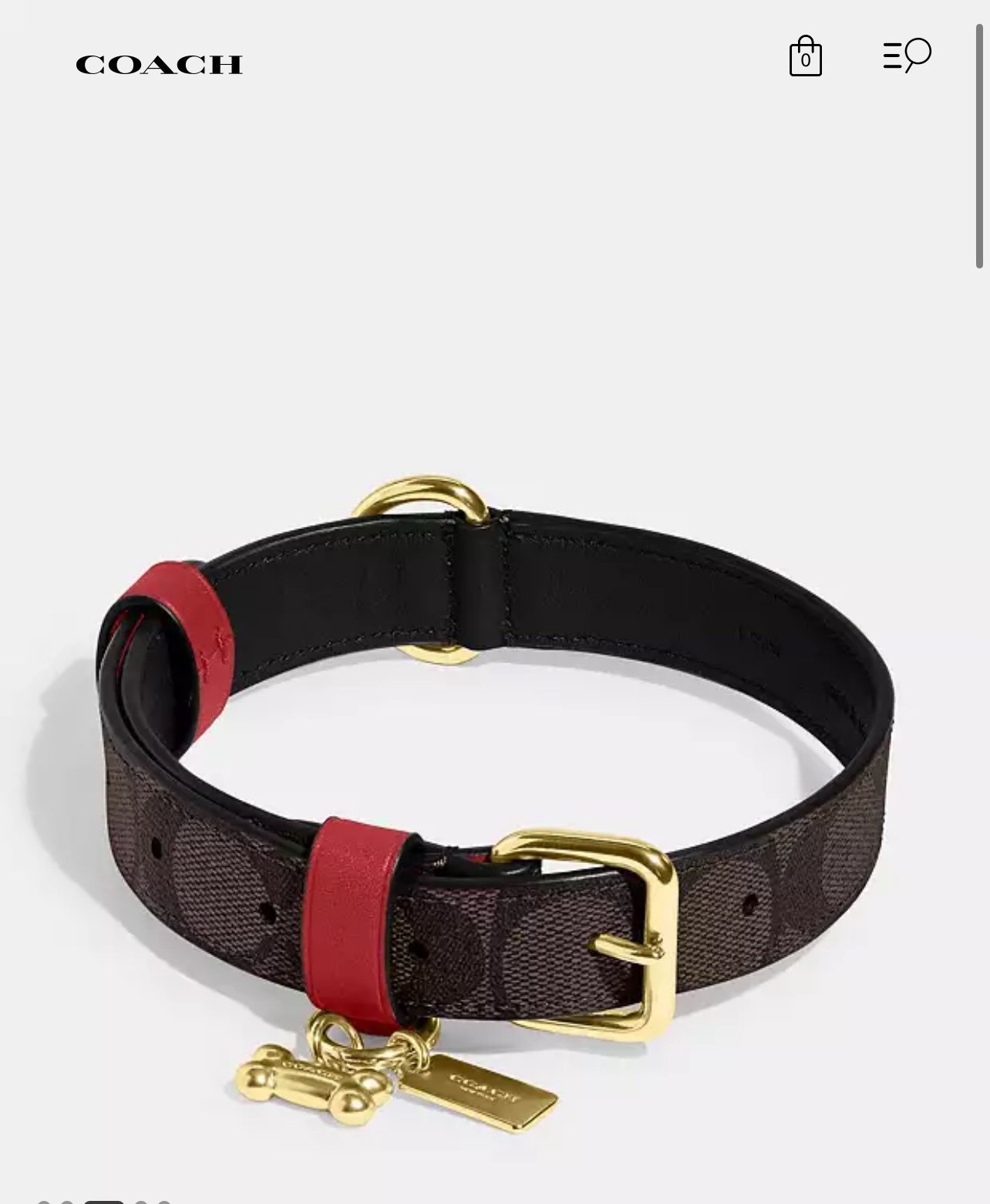 Coach Dog Collar and Leash Set