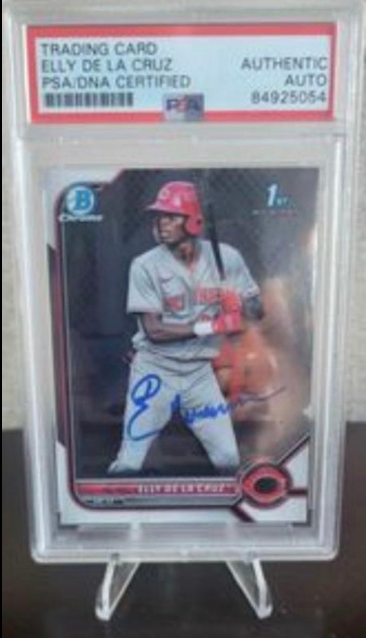 ROOKIE AUTO 1ST BOWMAN CHROME ELLY DE LE CRUZ PSA CERTIFIED MINT STAR RARE GEM