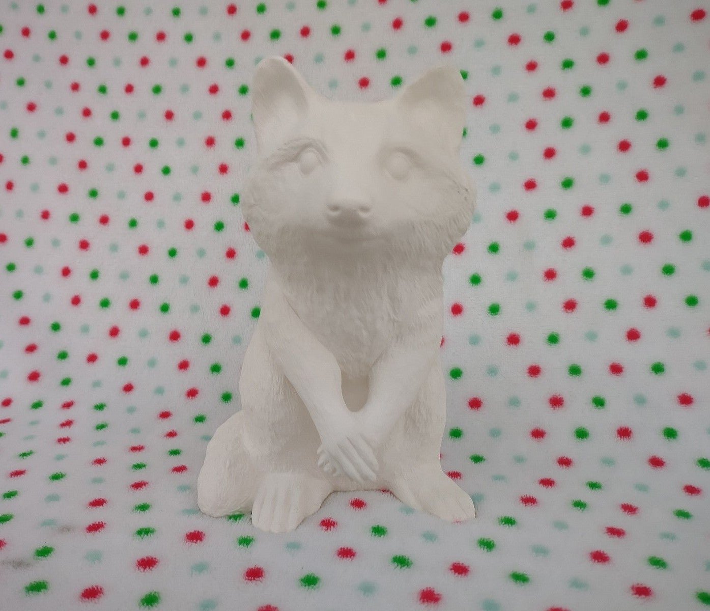 Ceramic Bisque U-Paint 8 Curious Raccoon Unpainted Ready To