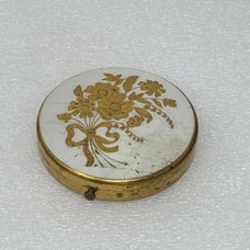 Vintage White Enamel Powder Compact