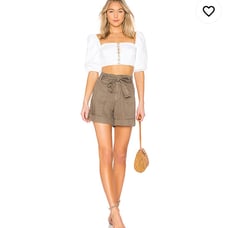 Joie daynna higg waist paperbag shorts